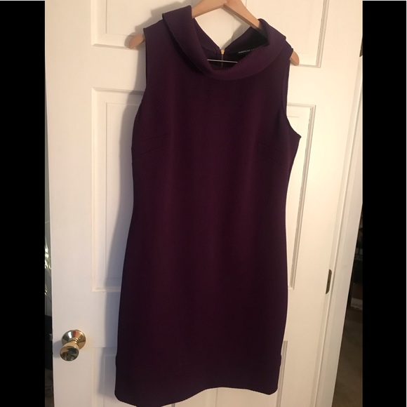 American Living Foldover Collar Purple Sheath Dress in 16 - Picture 2 of 7
